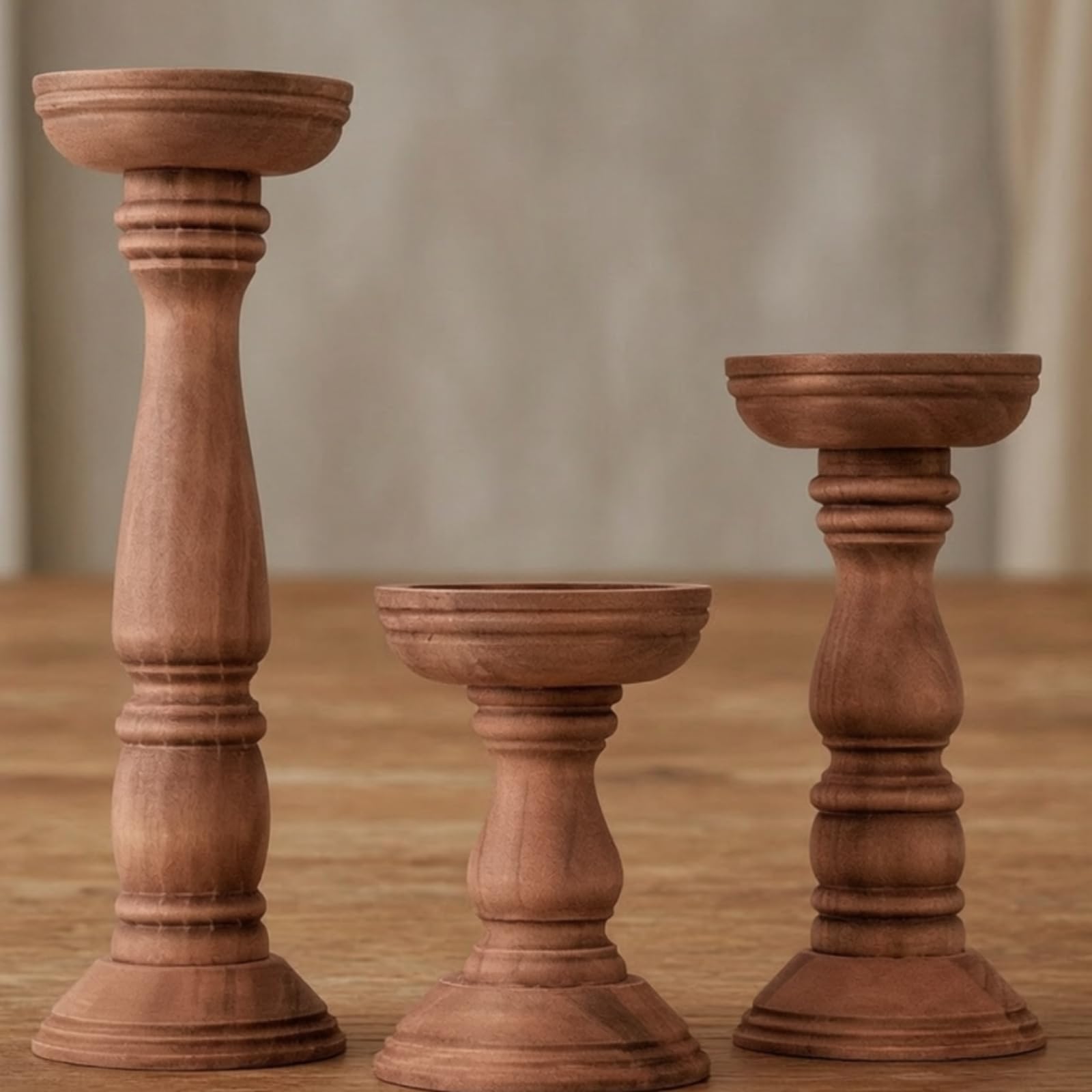 3 Pezzi Portacandele a Colonna, Bianco