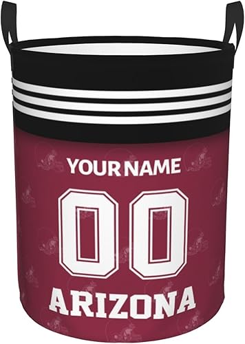 Arizona - Cesta de lavandería personalizada con número de nombre, cesta de almacenamiento plegable para dormitorio, baño, regalo para fanáticos del