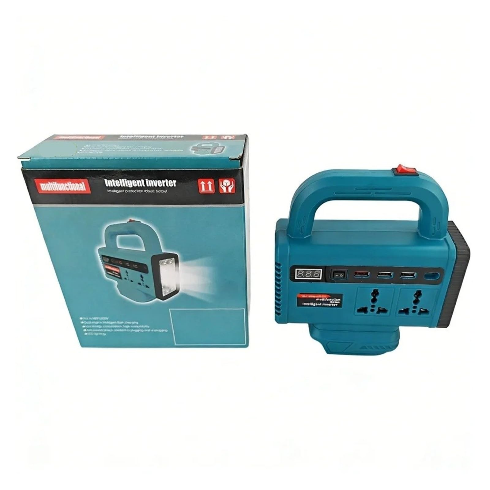 Convertidor Adaptador Convertidor Inversor Inteligente Portátil Banco Energía USB De 220V Y 120W Batería Iones Litio 18V para Milwaukee inversor