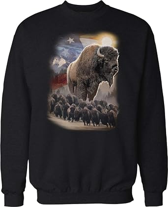 American Bison, Buffalo Herd Crew Neck Sweatshirt