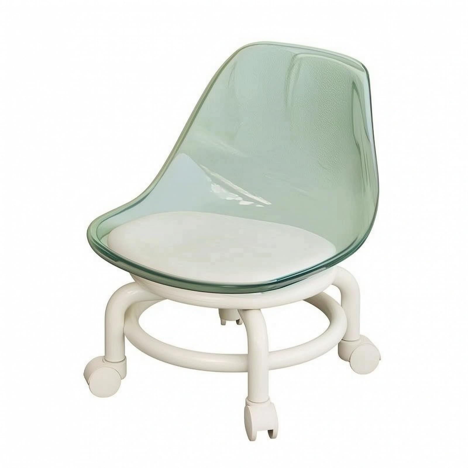 Chaise Coque En Acrylique Traparent Rembrré Chaise Basse à Rltes Confortable Rlant Bas Ergonomique pr lon, Ntoyage, Vert