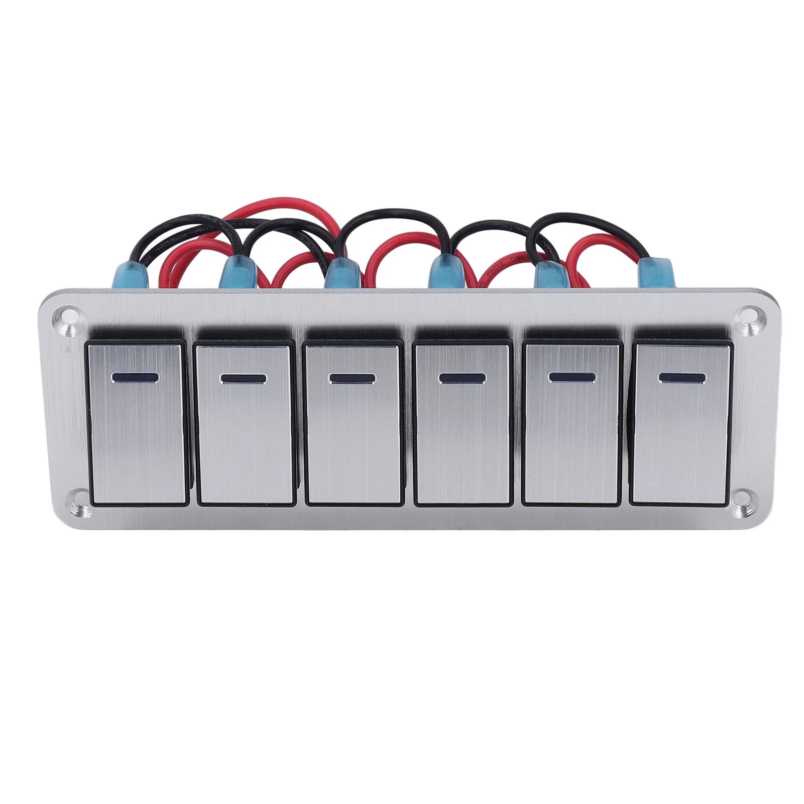 aqxreight Panel de Interruptores Basculantes de 6 Vías, 12V-24V, Aleación