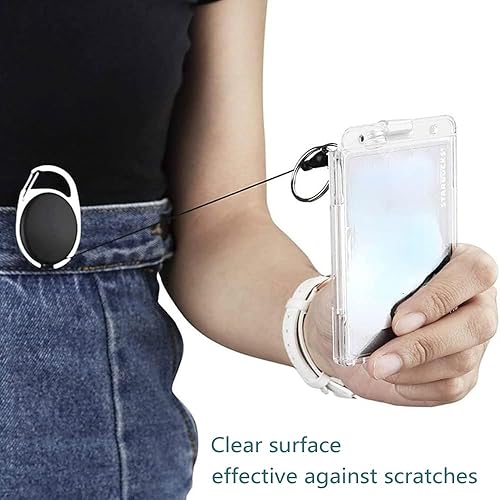 Miniatura 10 de Soporte para tarjetas de identificación de plástico duro, con ranura para pulgar de fácil acceso, estilo vertical, paquete de 2