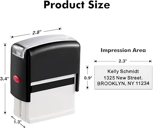Miniatura 10 de SINYUDUN Sello personalizado de dirección personalizado  hasta 3 líneas de texto, sellos de goma para depósitos bancarios, negocios, profesores,