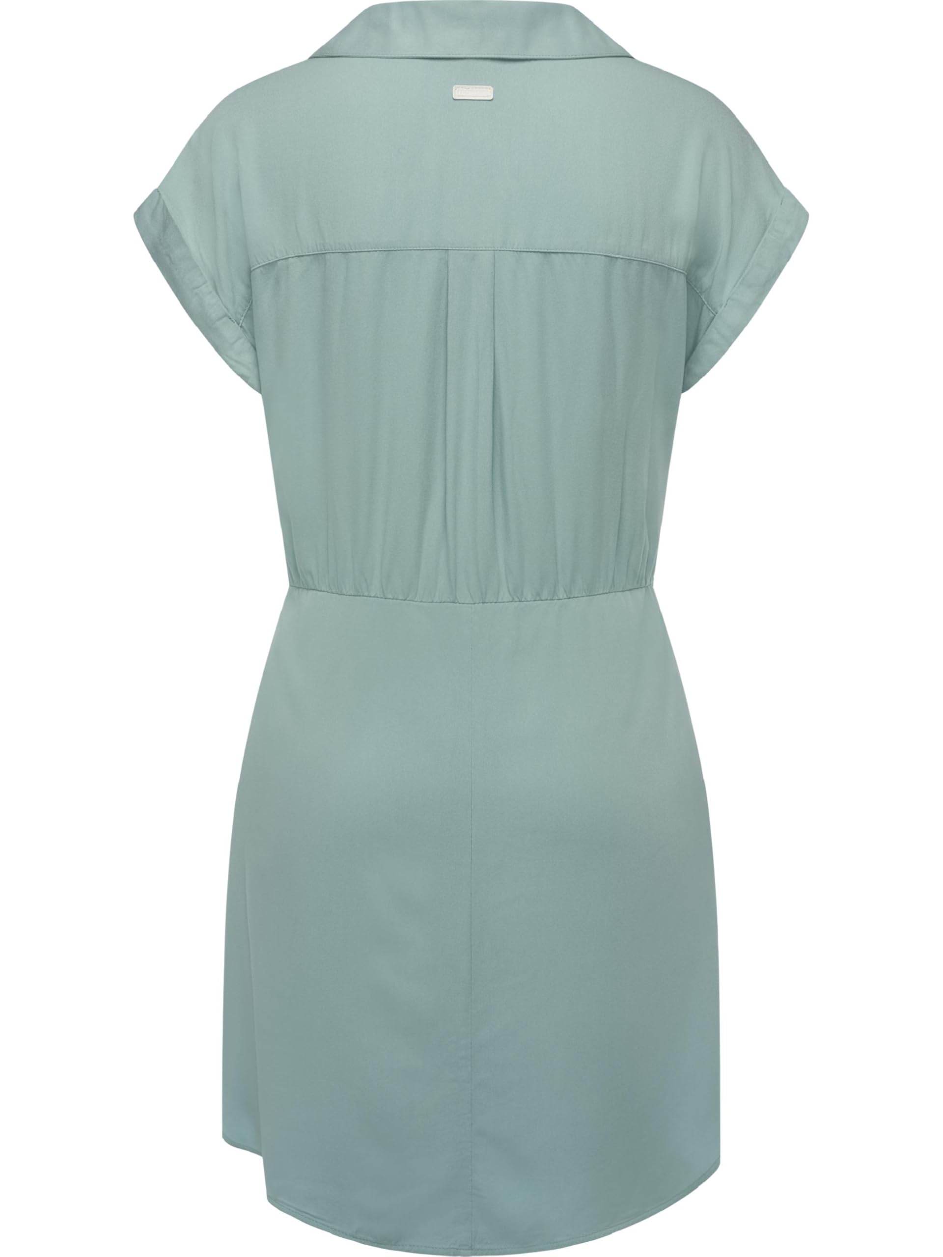 Ragwear Damen Kurzarm Sommerkleid kurzes Blusenkleid mit Taillenband und Brusttasche Bahaya YOUMODO XS-XXL
