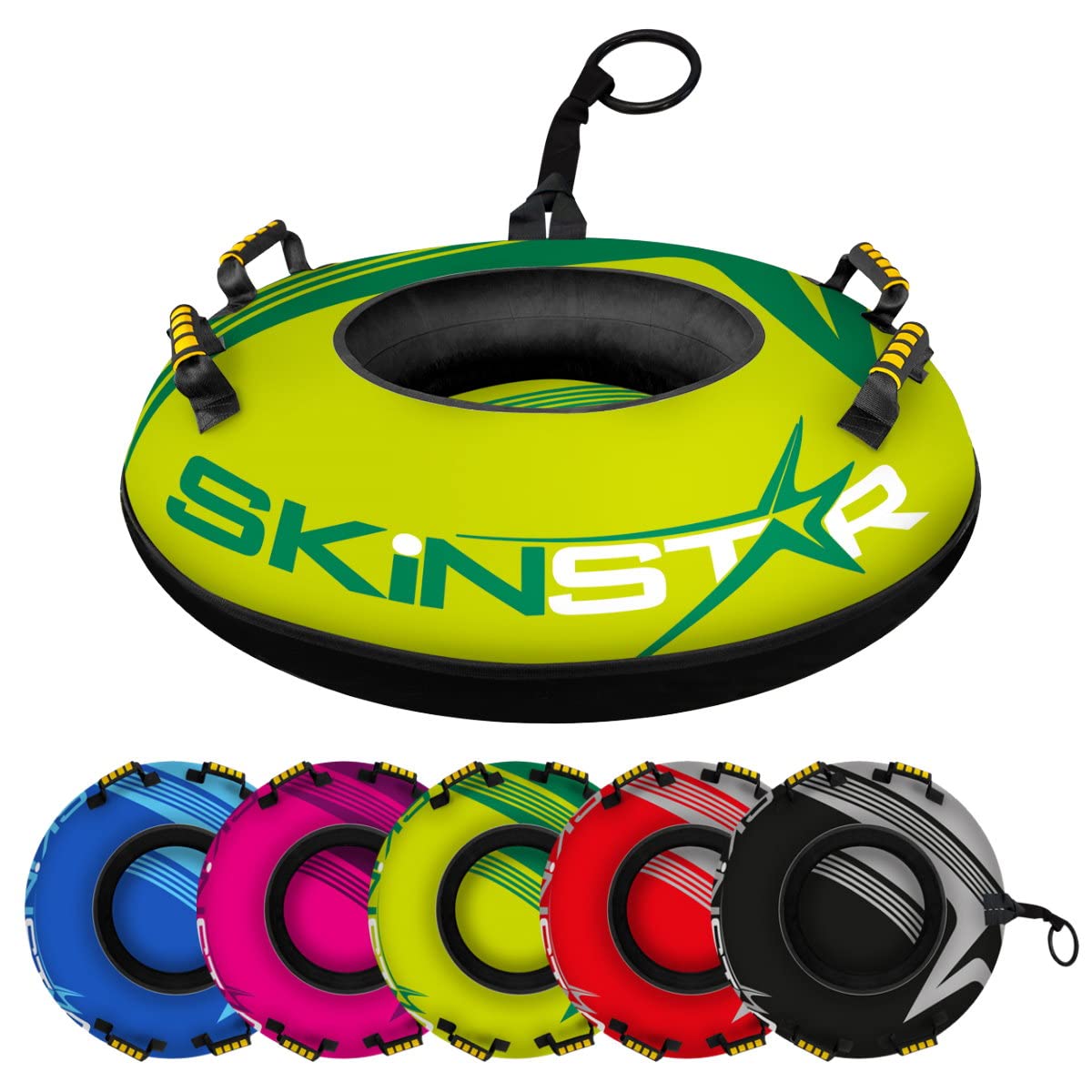 SkinStar Professionale Snow Tube Presentazione Bob Slitta Gomma Schneereifen Gomma Antiscivolo Ø100cm - Verde