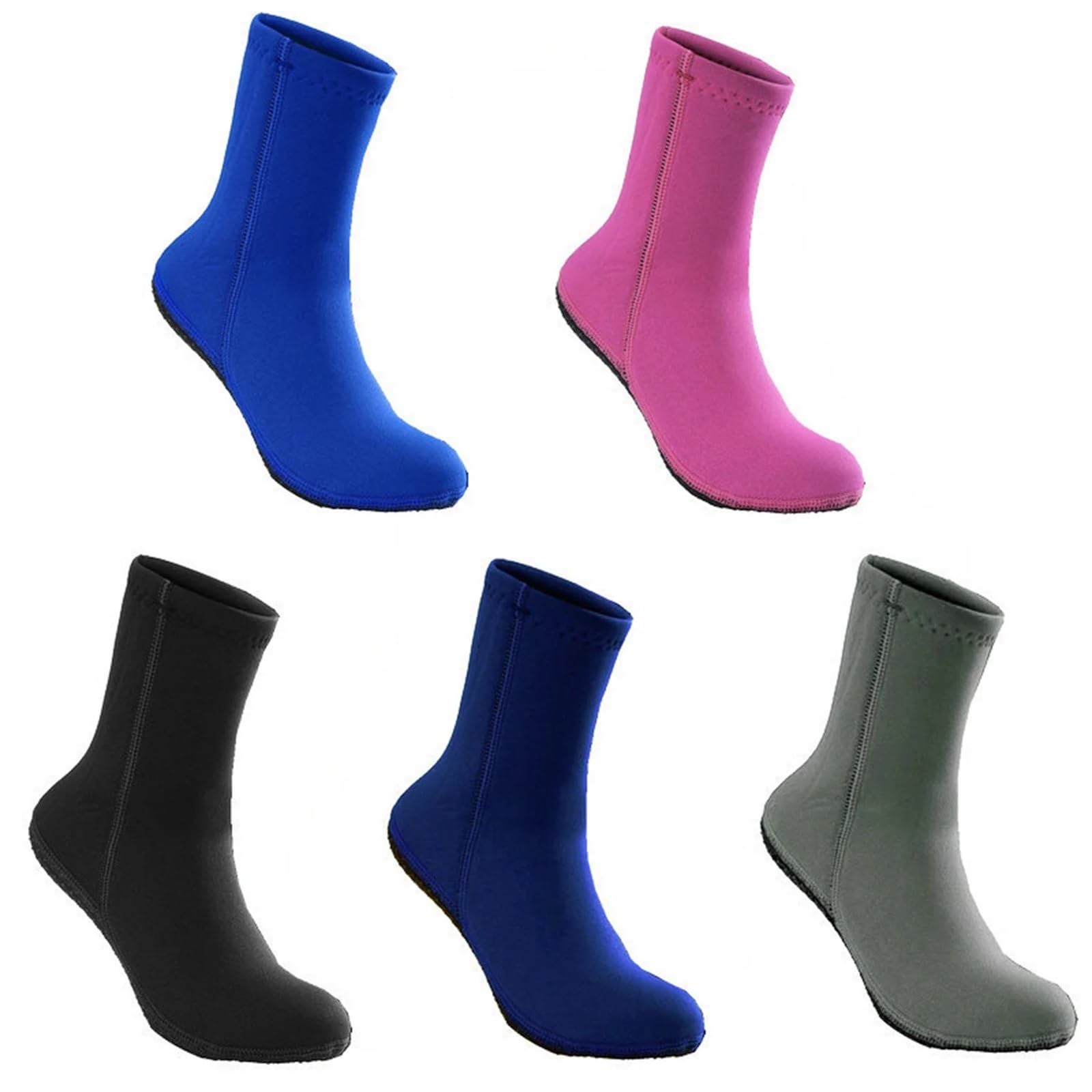 Calzini in Neoprene Calzini da sub for adulti e bambini, in neoprene 3,0 mm, termici, antifreddo, antiscivolo, for pesca subacquea, snorkeling, nuoto, spiaggia(Black,L)