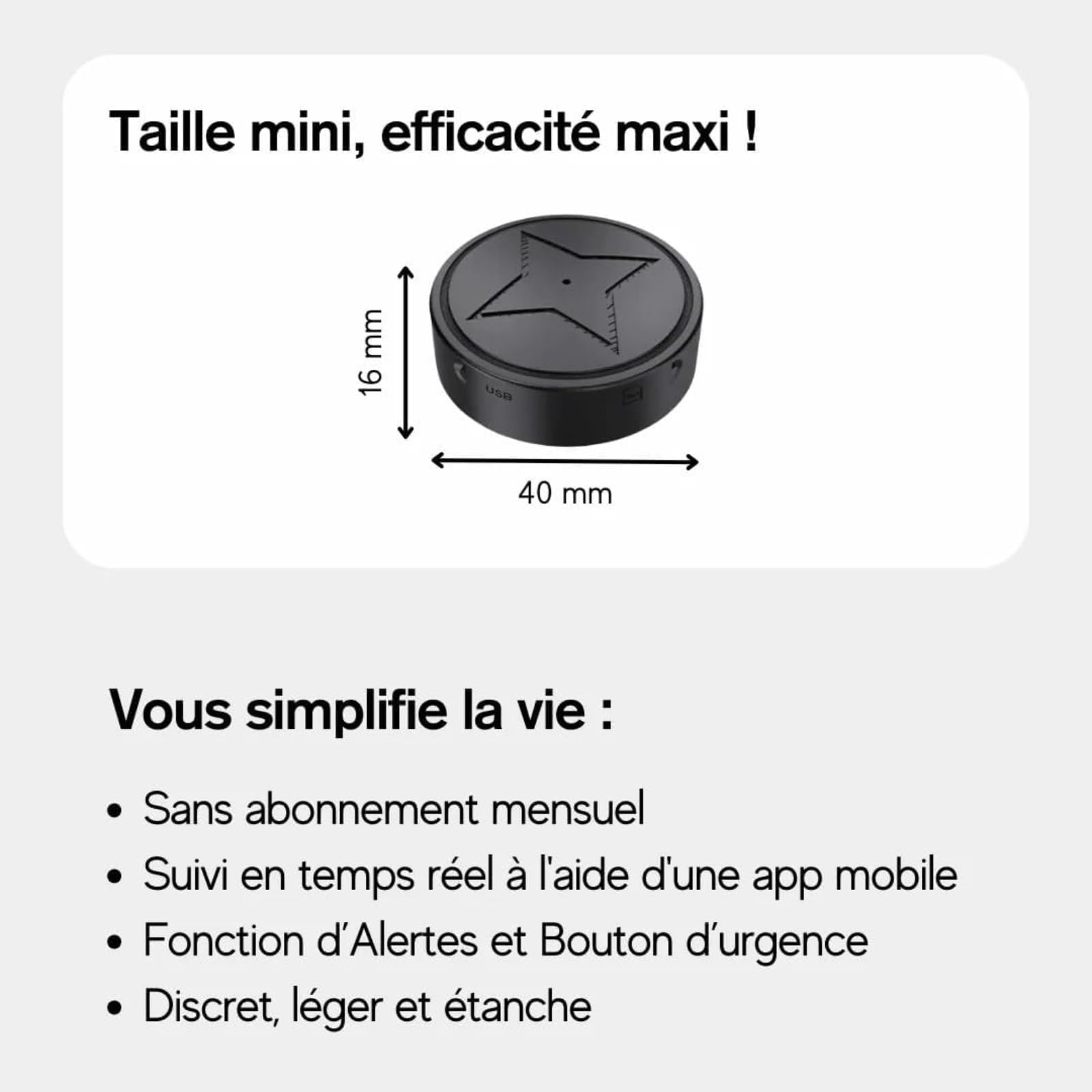 Marnoval Traceur GPS Voiture sans Abonnement - Magnétique & Discret avec Alertes(3 GPS) (1PC)
