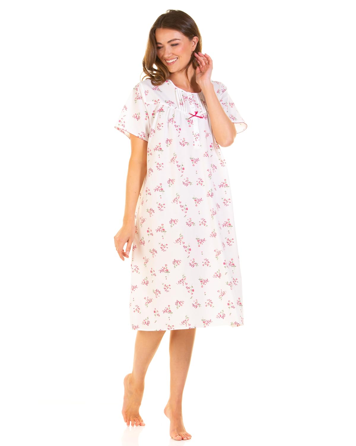 Undercover Ladies 'Meadow' Short Sleeve Nightie 05355 Pink M-L