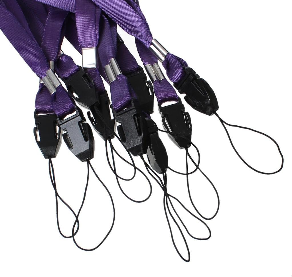 CKB LTD Purple 48cm Lanyards Neck Strap ID Badge Holders Loop Clip for Gym Key Name Tag Badge Pass Holder USB Flash Drive Cell Phone Key ID Card and Small Electronic Device (Pack of 50) - Image 3