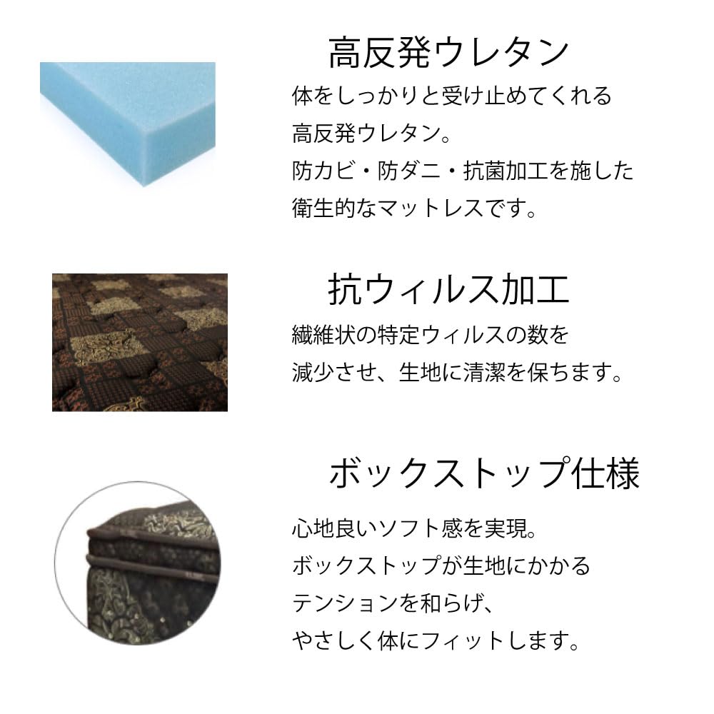 ほぼ未使用Sarta マットレスSerta サータ トラディション BOX-T 6.8 厚さ31cm とても柔らかい ソフト ポケットコイル 高反発ウレタン 防カビ 防ダニ 衛生 高耐久性 日本製 両面仕様 (US（ユーティリティーシングル / 81.5cm）, 95ブラック) Amazon｜Serta サータ トラディション BOX-T 6.8 厚さ31cm とても