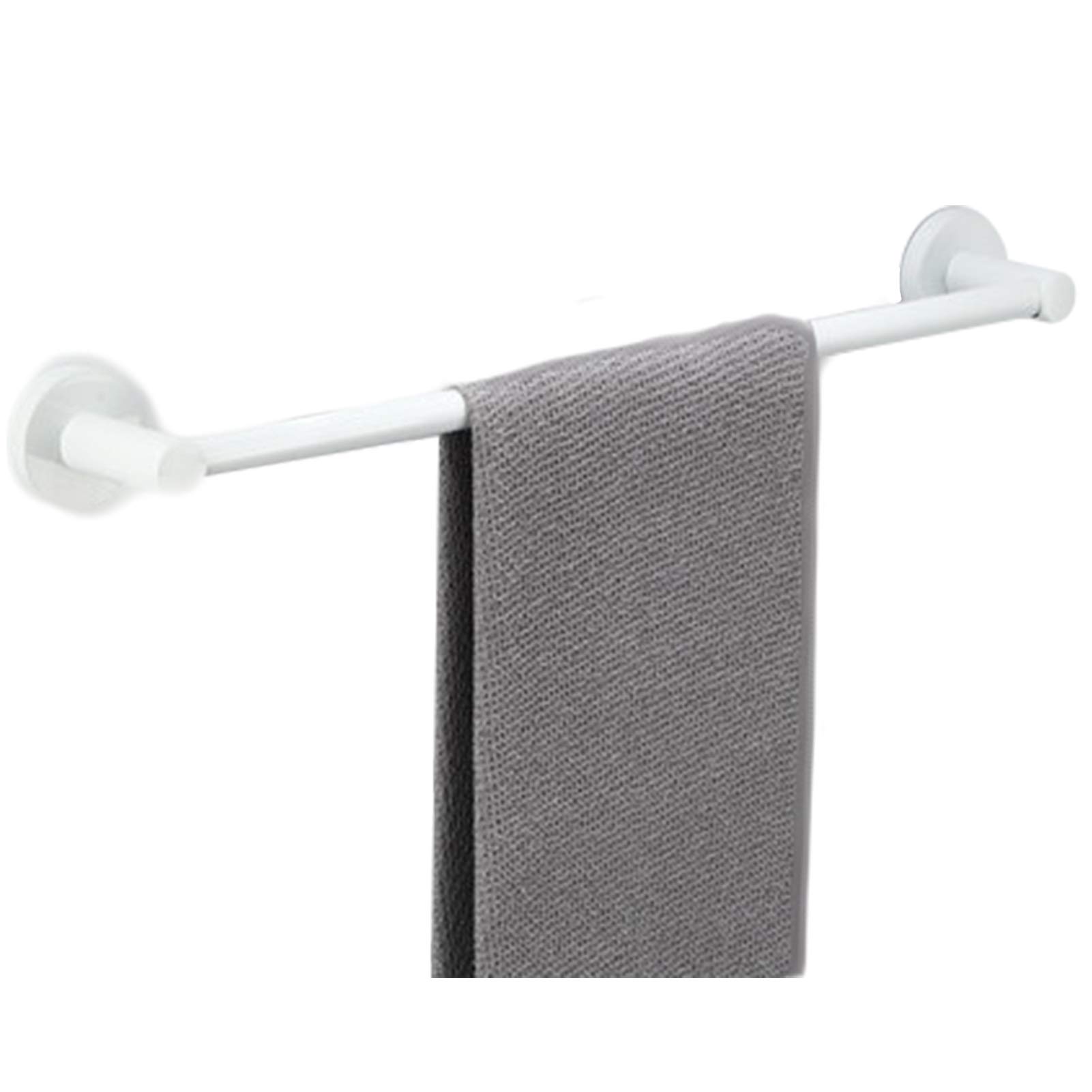 LMYSXAOZ Wall Mounted Towel Bar Rails SUS 304 Stainless Steel Single Holder Rack for Bathroom, White Round Rod 30cm-80cm (Size : 70cm)