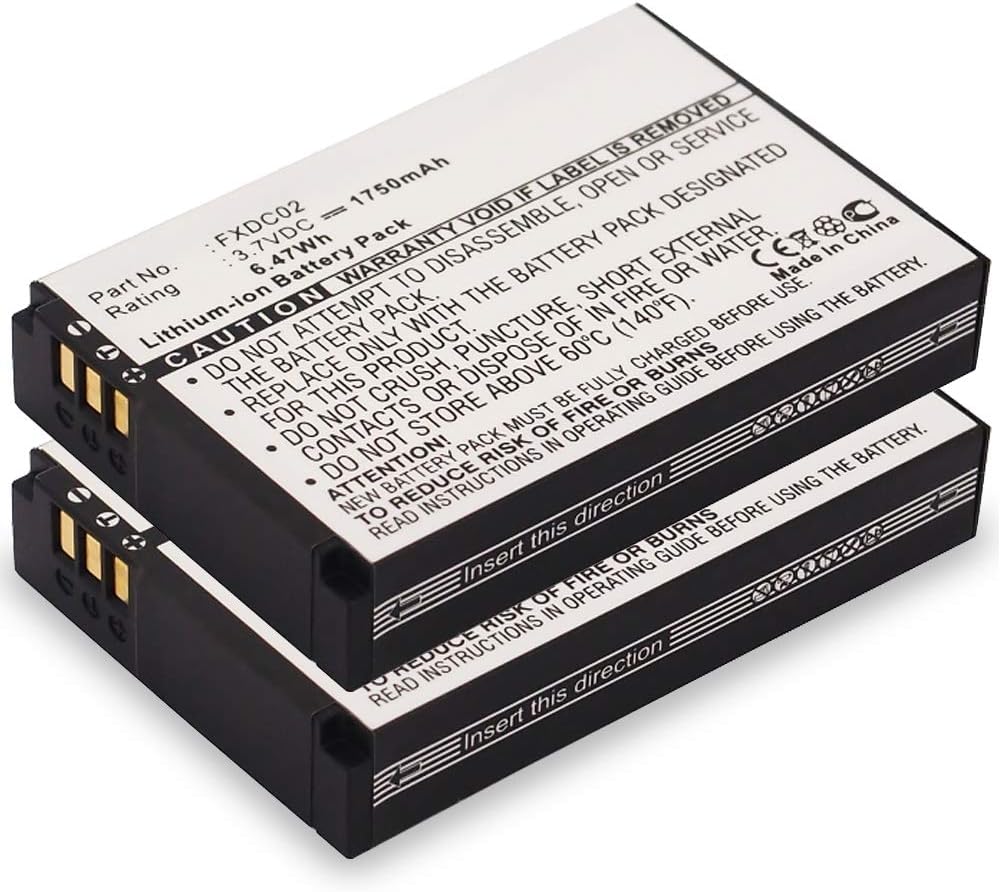 subtel 2x FXDC02 72-011-00 Replacement Battery for Drift Ghost S, Ghost S HD, HD Ghost 1750mAh Camera Spare Battery Backup Power Accu Pack
