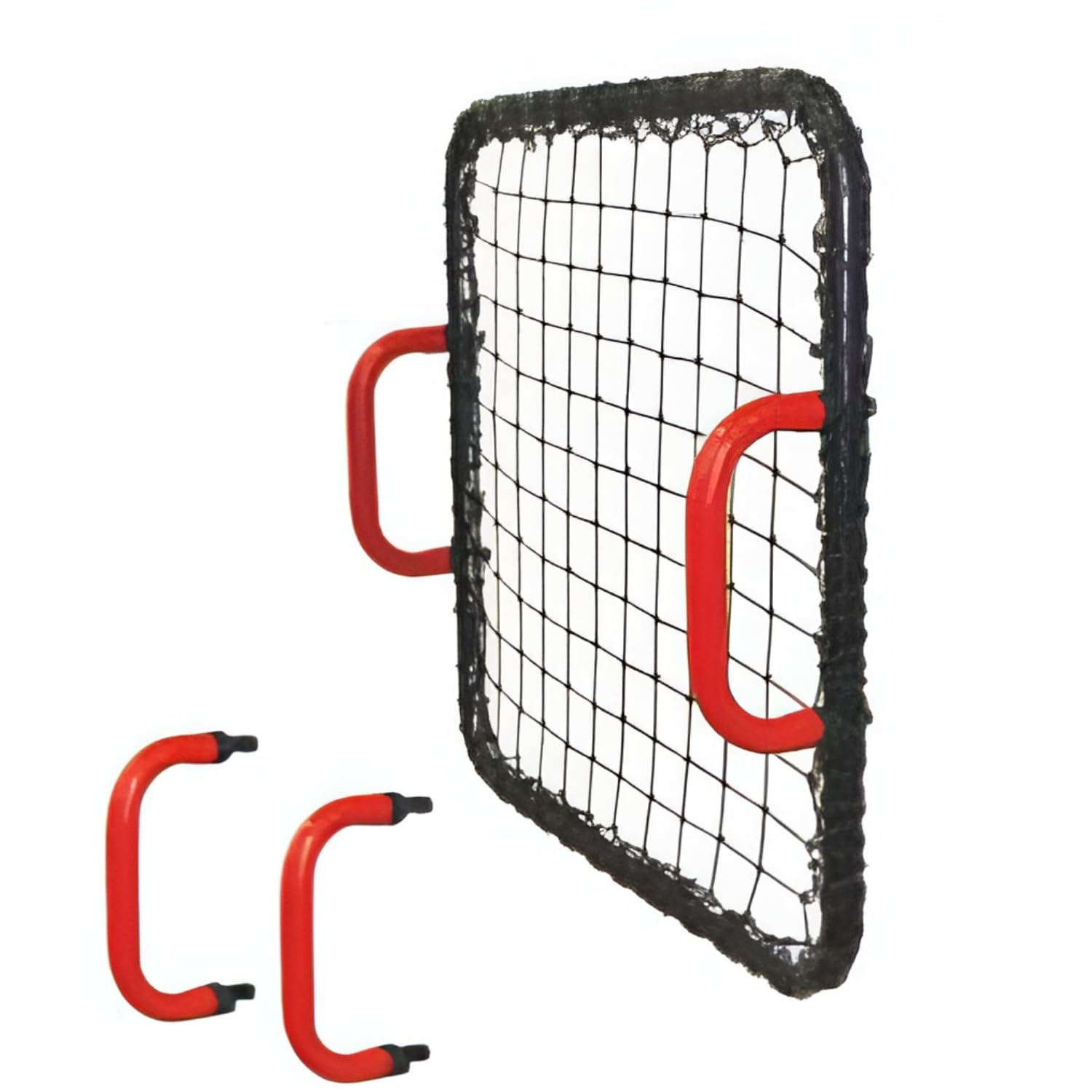 COUGAR Hand Rebounder (24x24) – Professional Training Net with Dual Handles for Cricket & Football – Heavy Duty Metal Frame Reflex Net for Goalkeeper & Fielding Practice – Black-image-8
