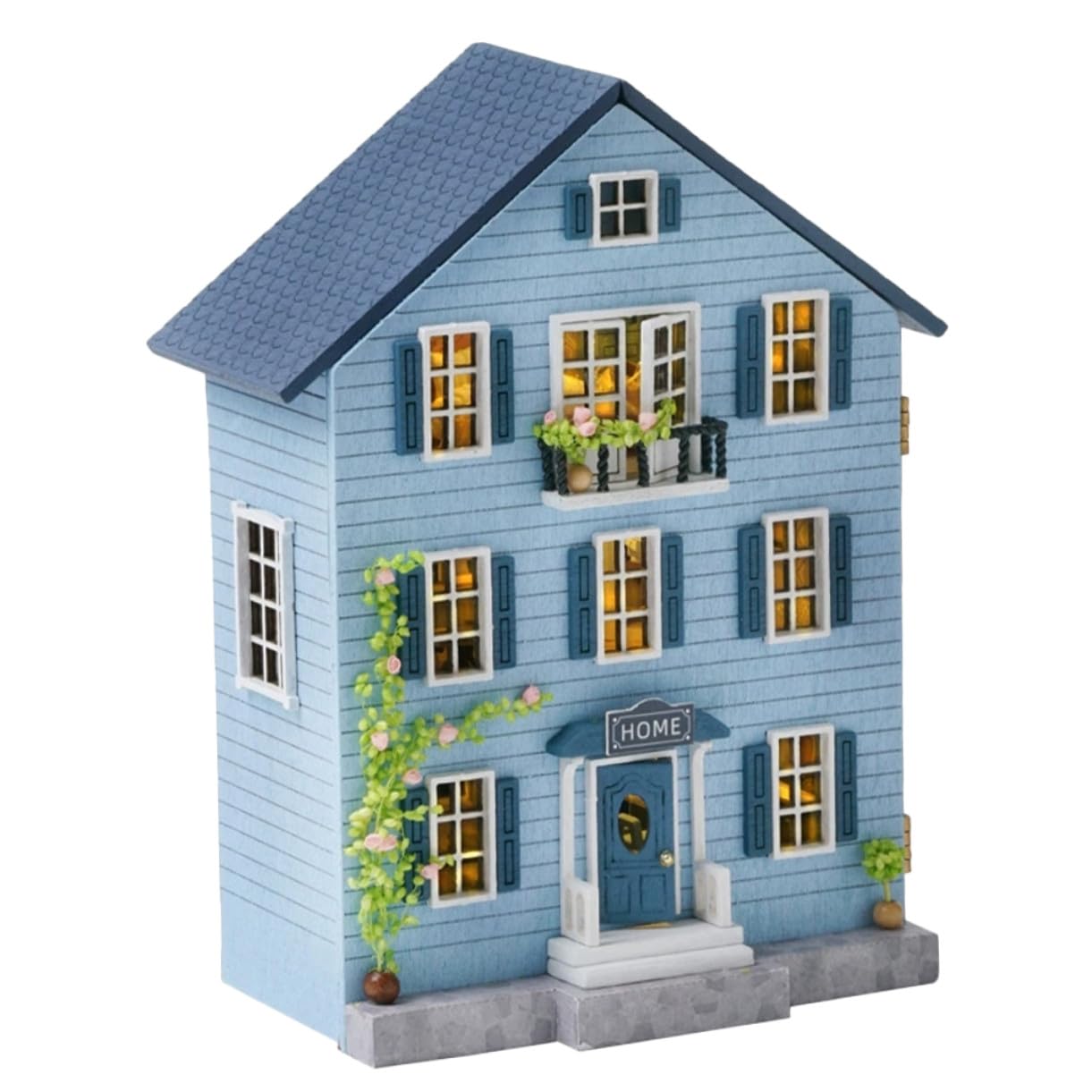 Abaodam Kit Mini Casa delle Bambole in Legno con Mobili Costruzione Artigianale Portatile per Adulti e Ragazzi Decorazione Natalizia Creativa e Collezionabile