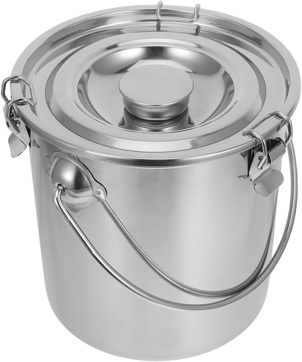Stainless Steel Square Bucket with Lid Handle Milk Storage Portable Water Storage Barrel