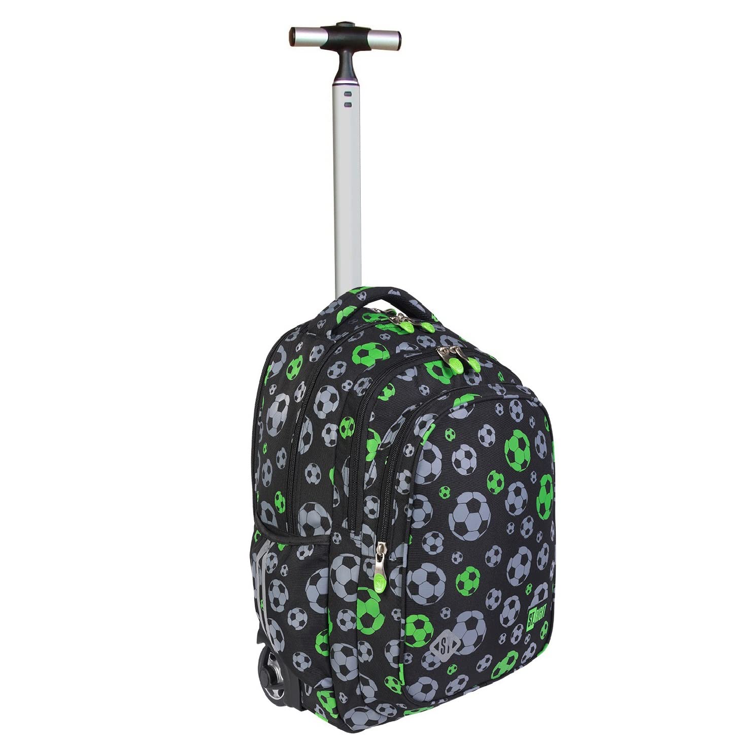 ST.Right Balón negro mochila trolley escuela primaria media niño hombre