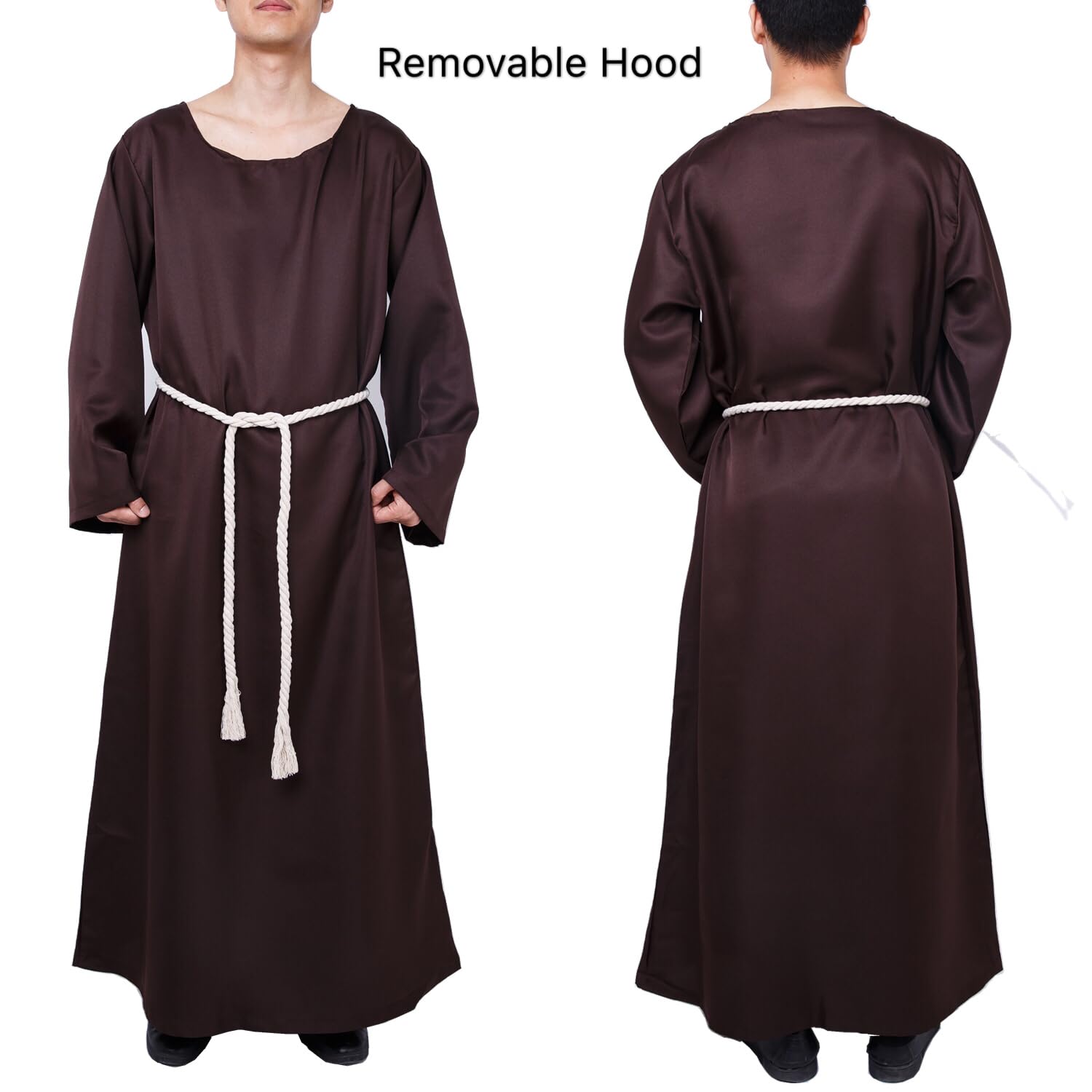 Myir JUN Costume Halloween Uomo, Costumi Vestito Halloween Adulto Accappatoio Medieval Rinascimentale Saio Ideale per Halloween Carnevale
