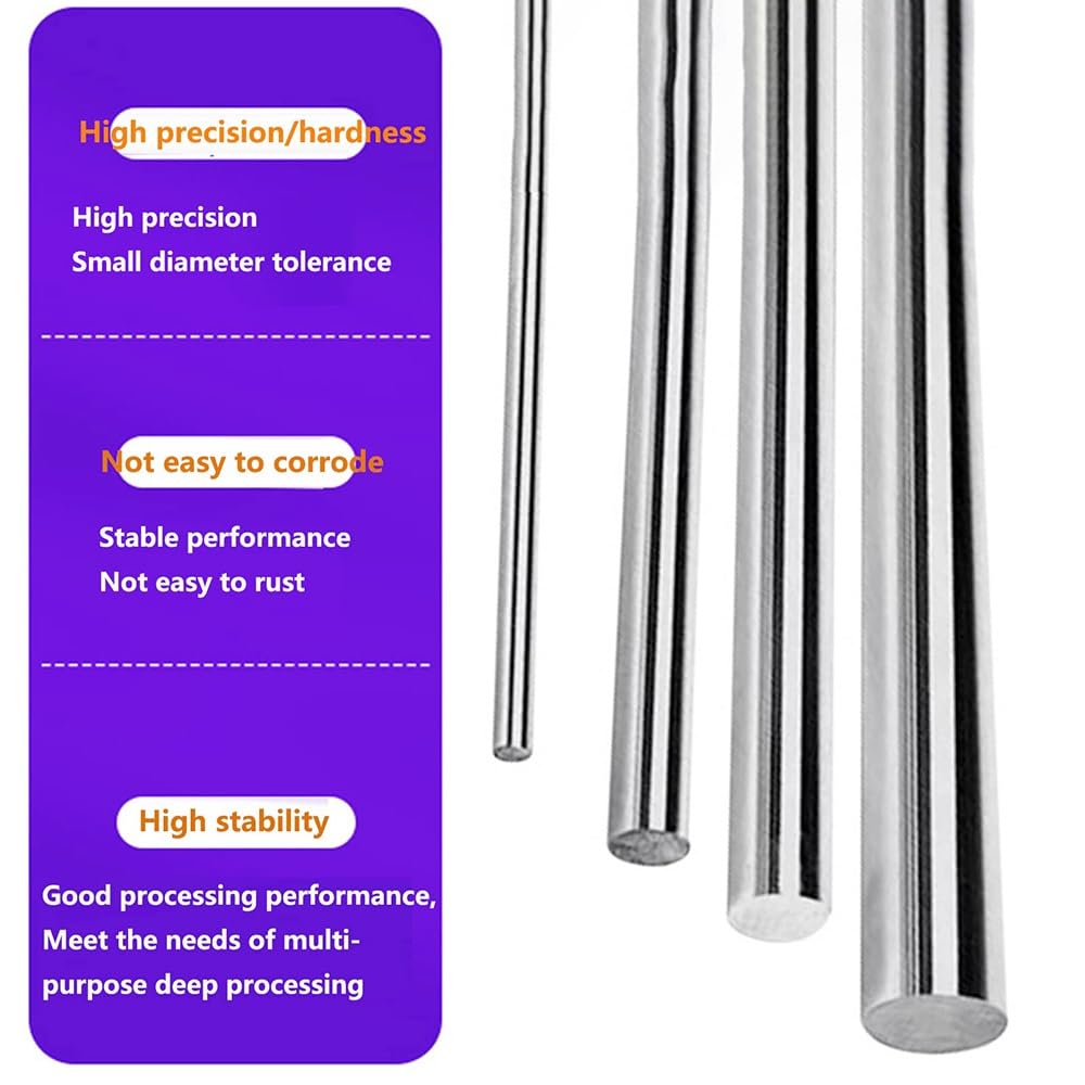 1 Szt. Pręty Ze Stali Nierdzewnej 304, Średnica 2/3/4/5/6/8/10mm, Długość 100-500mm Gładkie, Proste Metalowe Metryczne Pręty Z Okrągłym Wałem(10mm,500mm)