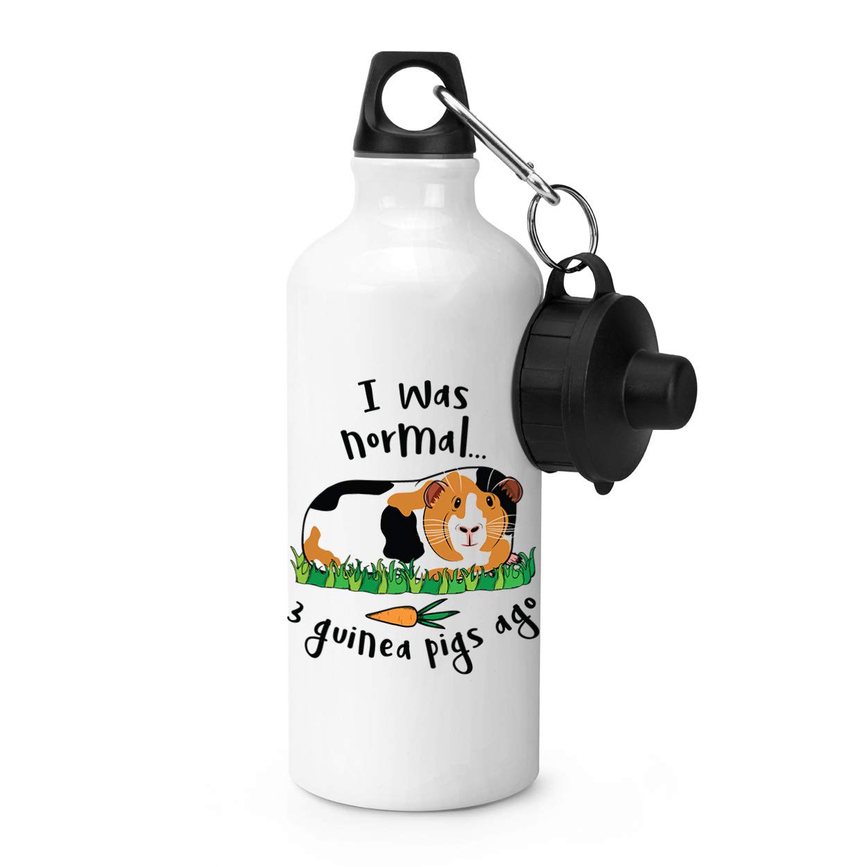 Gift Base Bottiglia Sportiva In Metallo 600ml - Bianca Con Scritta 'I Hate Mondays And Mornings', Borraccia Con Due Tappi Inclusi