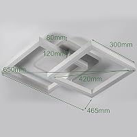 STEO Modern Geometrikus LED Mennyezeti Lámpa 40W - Távirányítós, Fokozatmentesen Állítható Fényerő, 3000-6500K Színhőmérséklet, Nappali, Hál 7