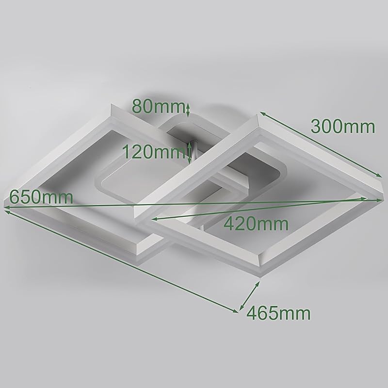 STEO Modern Geometrikus LED Mennyezeti Lámpa 40W - Távirányítós, Fokozatmentesen Állítható Fényerő, 3000-6500K Színhőmérséklet, Nappali, Hál