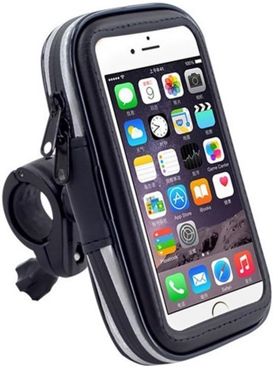 GZNIGHT Bicycle Bike Phone Mount Holder Black Universal Water Resistant Pouch Holster Cover Case with Rotatable Fits iPhone 8, 7, 6, 6s Samsung and Android Smartphone Devices (4.7Inch)