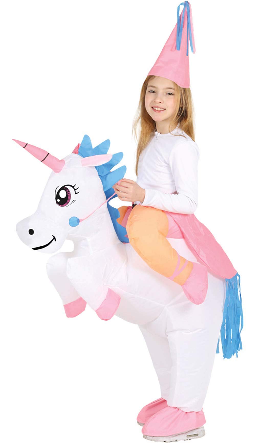 Fiestas Guirca, S.L. Disfraz de Hada sobre Unicornio Hinchable Infantil M-(7/9 años)