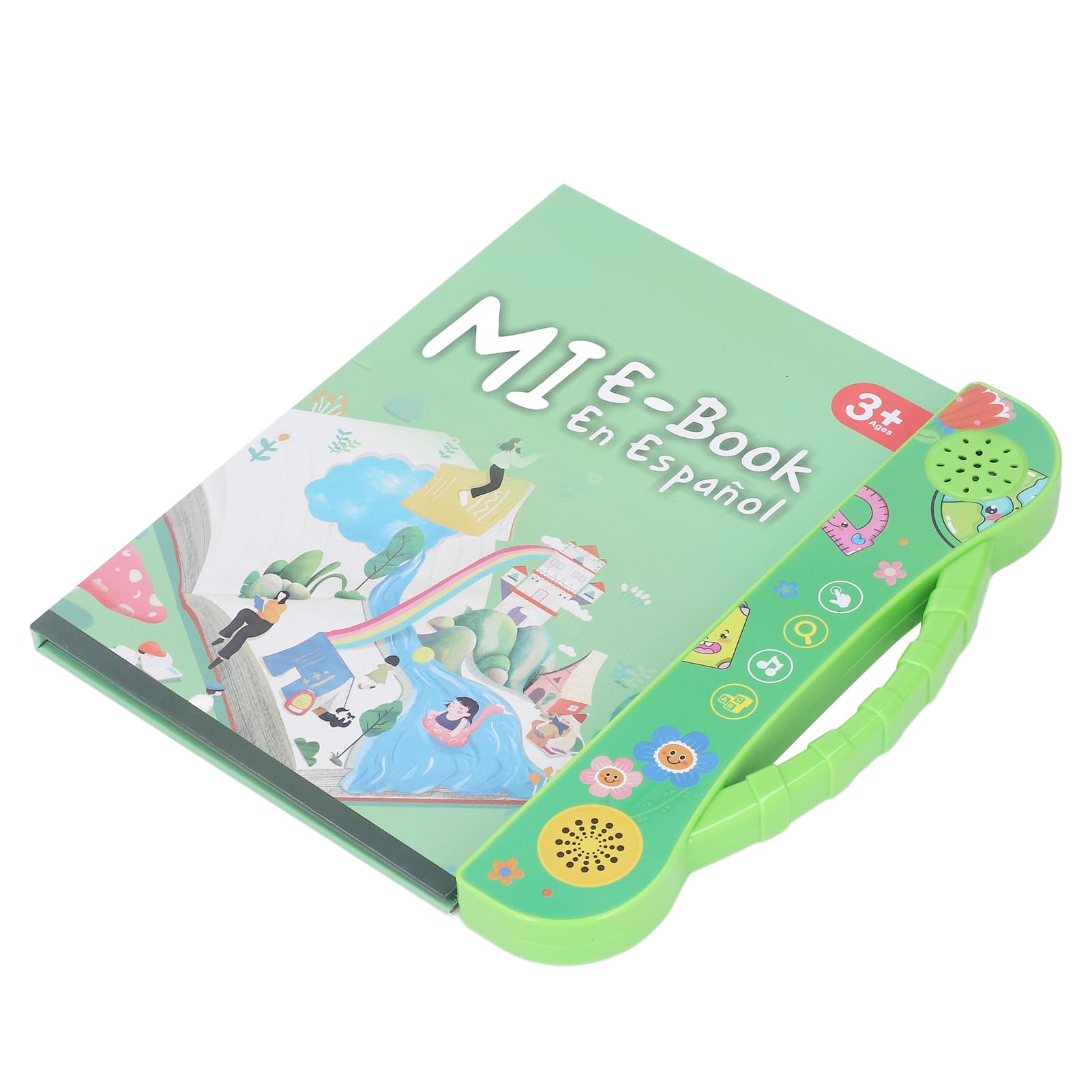 Libro Interactivo de Sonido Electrónico de Aprendizaje de Español para Niños con Juegos y Mesas de Matemáticas, Juguete Educativo de Español para Niños, 10.0x9.1in