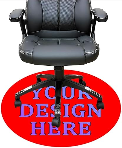 Vista 21 de Tapete redondo personalizado para silla de oficina para suelo de madera dura, tapete personalizado para silla de computadora, diseña tu imagen, Negro