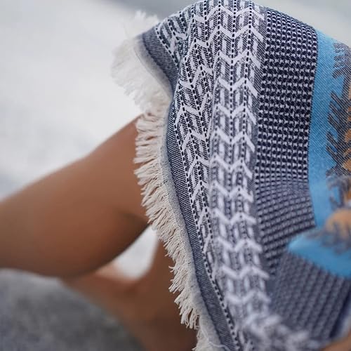 Miniatura 8 de BAGNO MILANO Toallas de playa de algodón turco orgánico, suaves, de secado rápido, de gran tamaño, para playa, yoga, spa, piscina (toalla de playa,