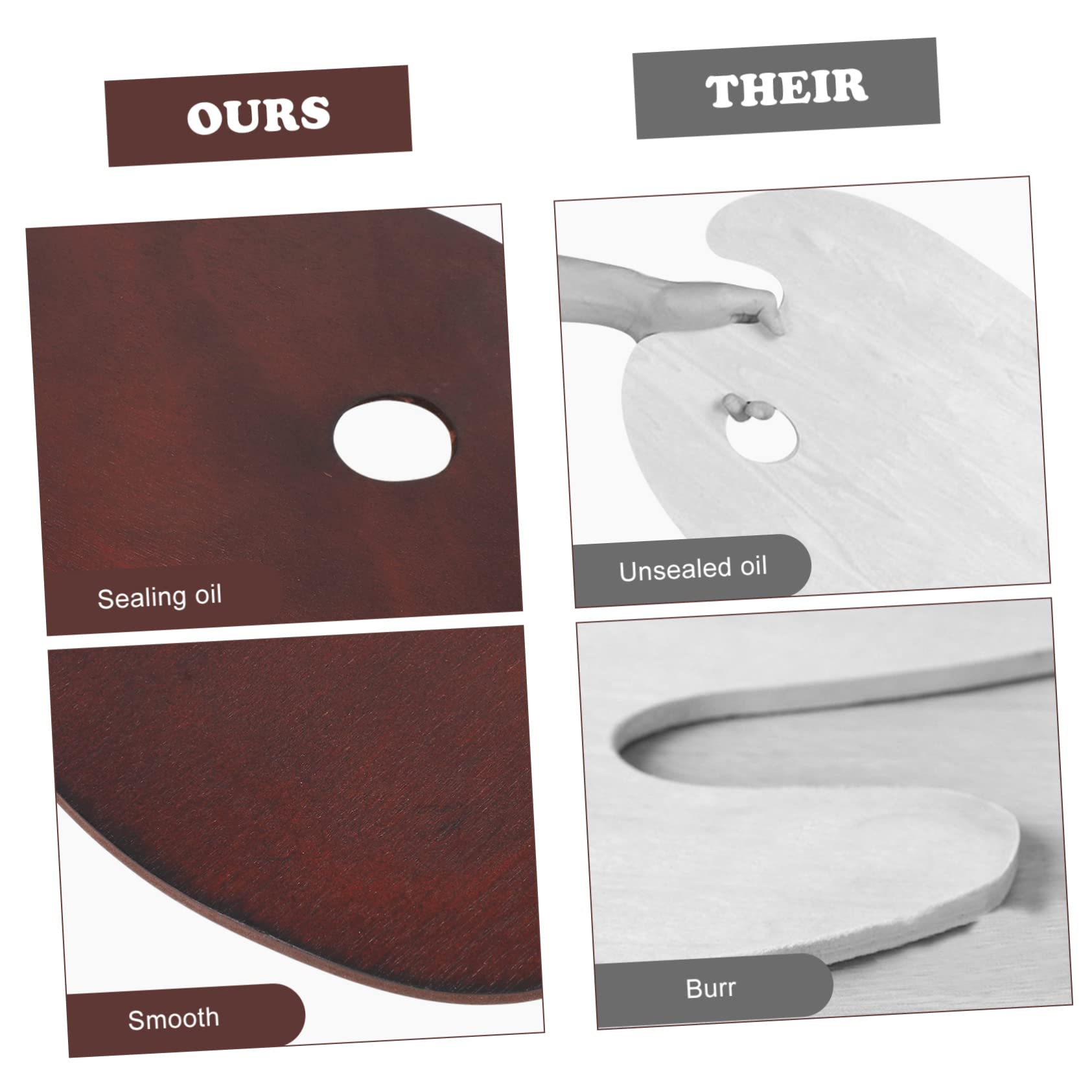 Lurrose Tavolozza per Dipingere in Legno, Leggera e Facile da Trasportare, per Miscelare i Colori e attività di Pittura DIY