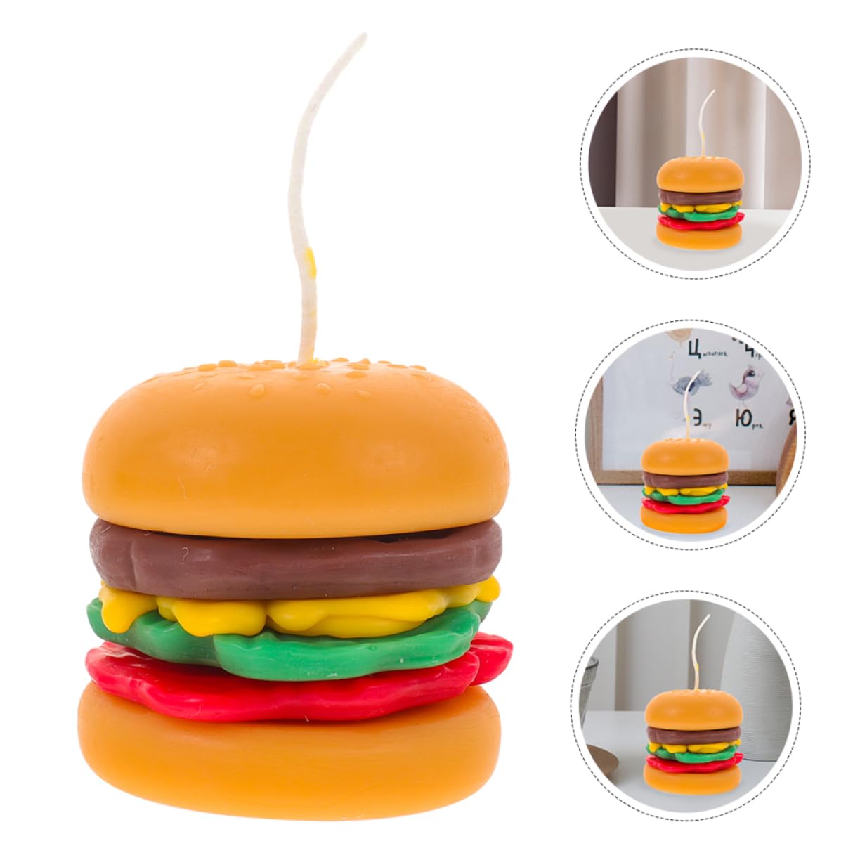 VOSAREA 2pièces Bougie Parfumée Forme De Hamburger Décorative Et Aromathérapeutique Pour Anniversaire Et Occasions Spéciales Ambiance Chaleureuse Et Relaxante Pour Votre Intérieur