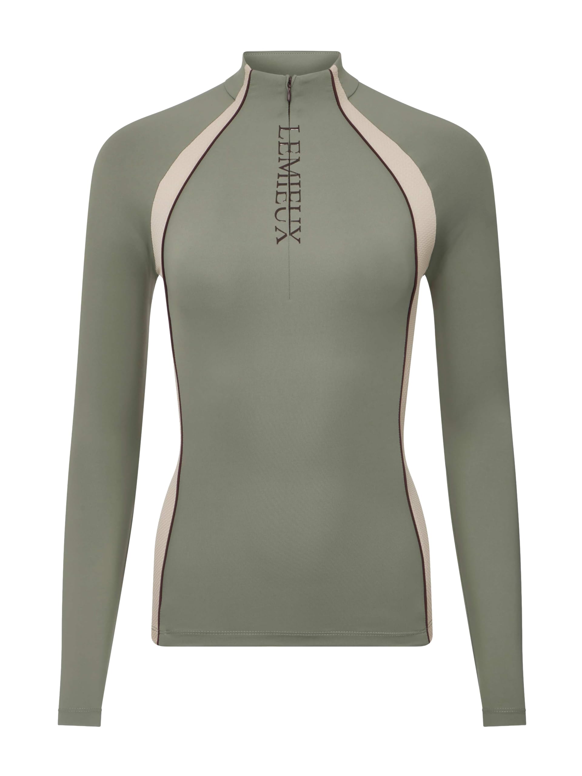 LeMieux Philippa Mesh Base Layer - UV50+ Protection - Sweat-Wicking Mesh Panels - Four-Way Stretch - Rosemary - UK16