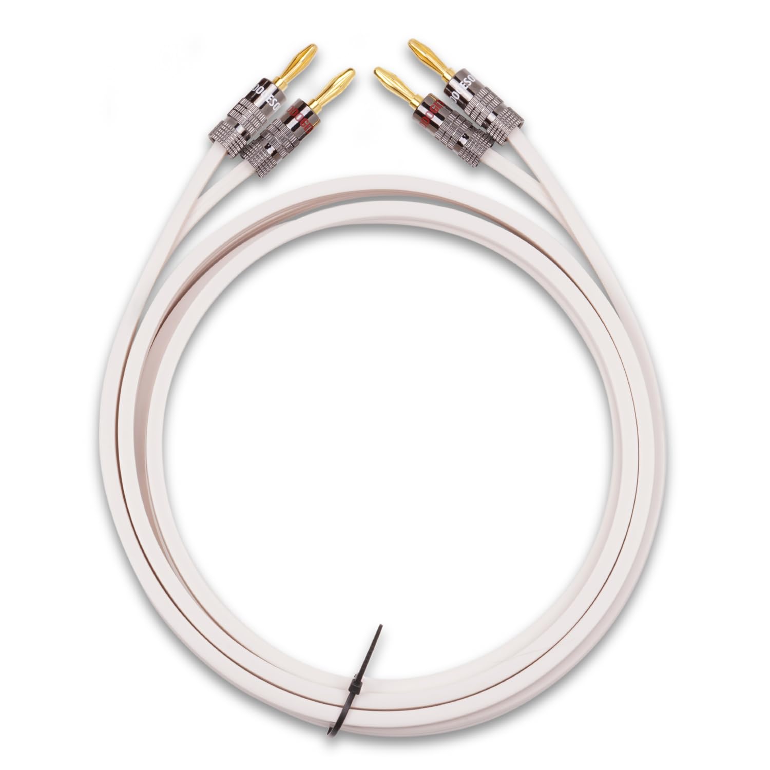 Pure Copper HiFi Speaker Wire 99.9% Oxygen-Free Copper 12AWG 12MM Speaker Cable, 24K Gold Pated Banana Pin Cable 2.5 Meter (White)-picture-30