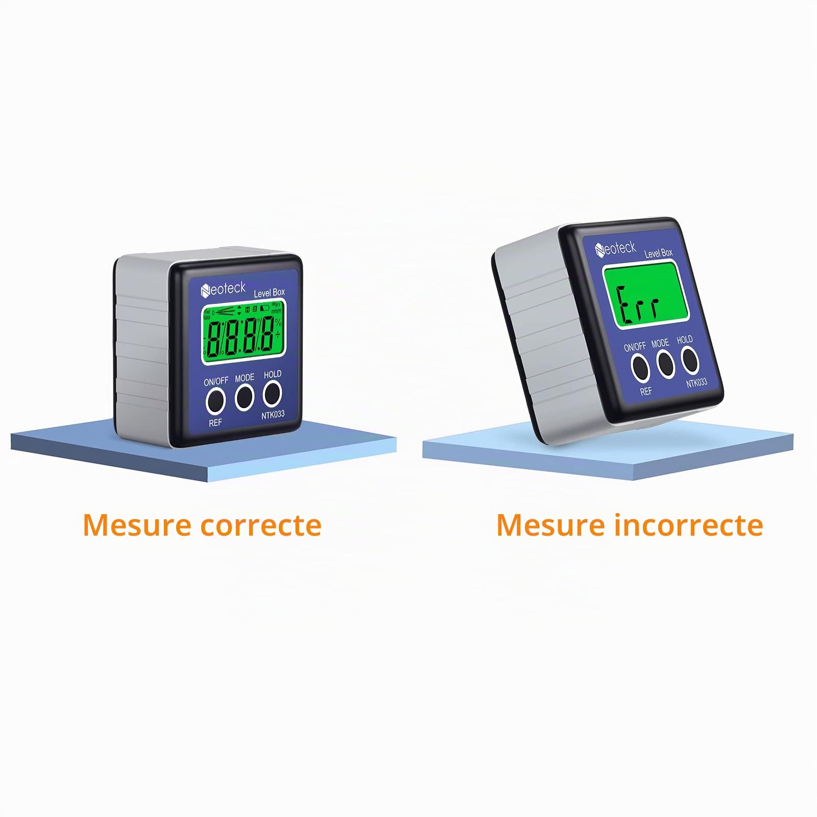 Neoteck Inclinomètre Numérique Digital Angle Finder - Goniomètre Aimanté ±0.1° Haute Précision, Affichage Rétroéclairé, Boîtier Aluminium - Outil Mesure d’Angle pour Chantier Menuiserie Garage - Bleu