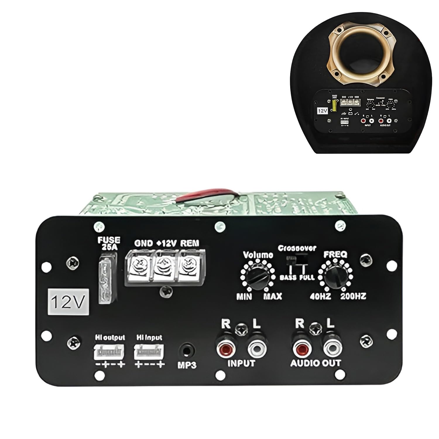 FABTEC 12V Dual Channel 120W Car Audio Amplifier – High Performance Stereo/Mono Amp with Deep Bass Support, Subwoofer Compatible, Class AB Design with MOSFET Power System-image-4