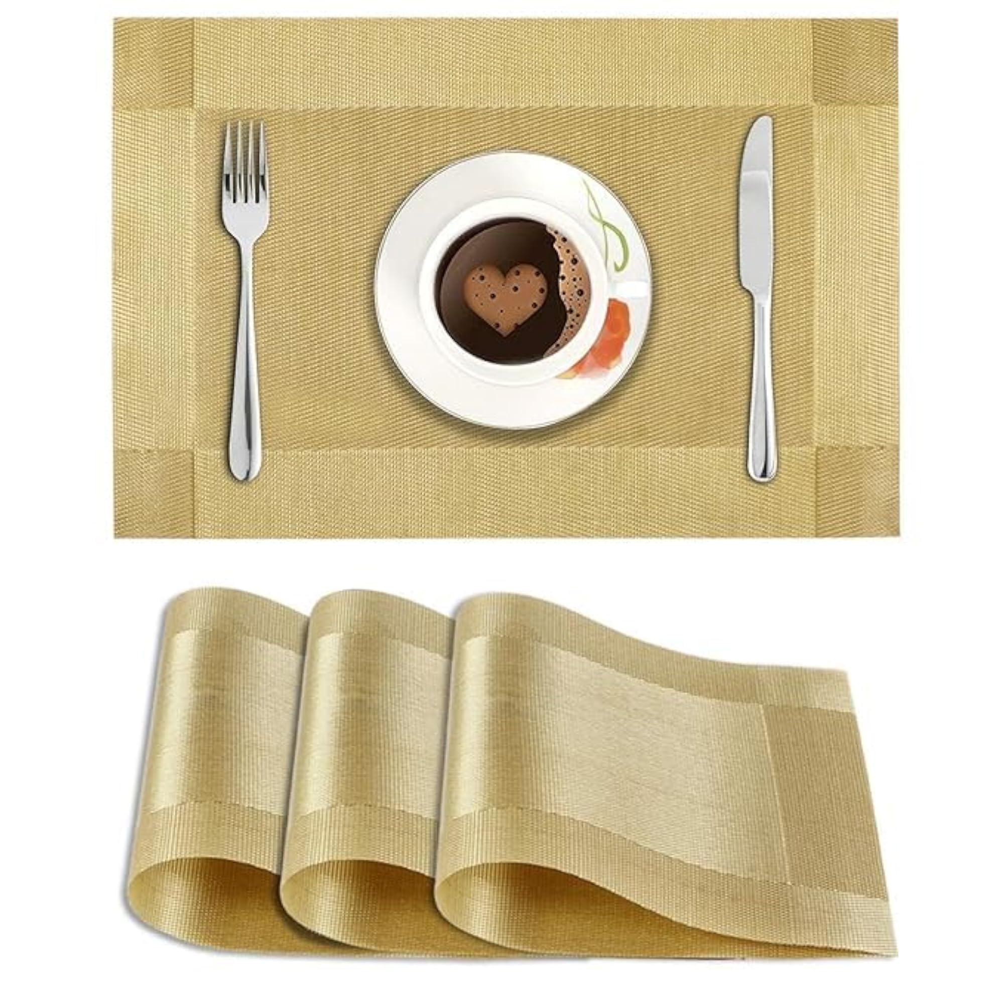 Golden Table Mats Set of 4