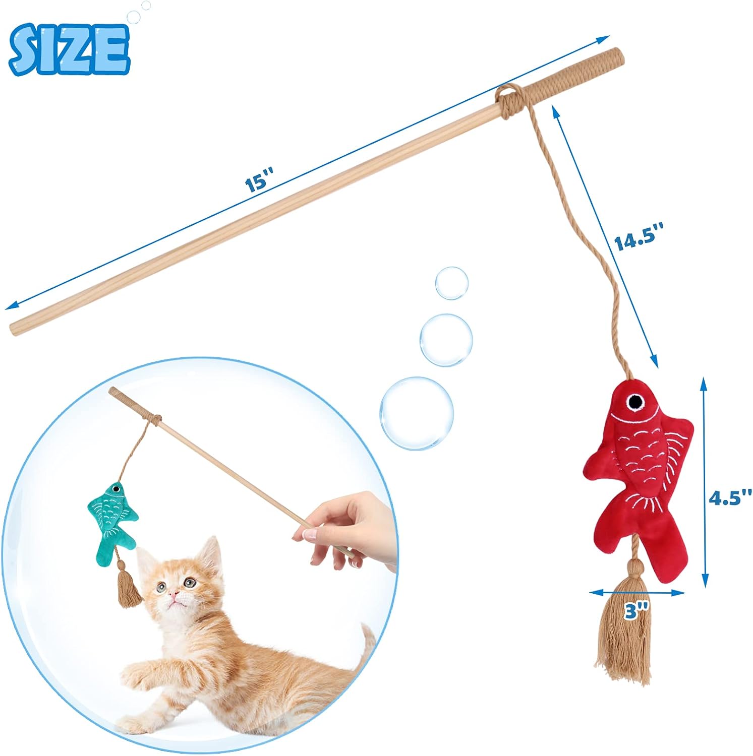 CiyvoLyeen Goldfishes Cat Wand Catnip Toys with Tassels Kitten Fishes Teaser Chew Knickknack Interactive Fishing Rod Pillows Catmint Plush Kitty Plaything Gift Ideas Set of 4 : Pet Supplies