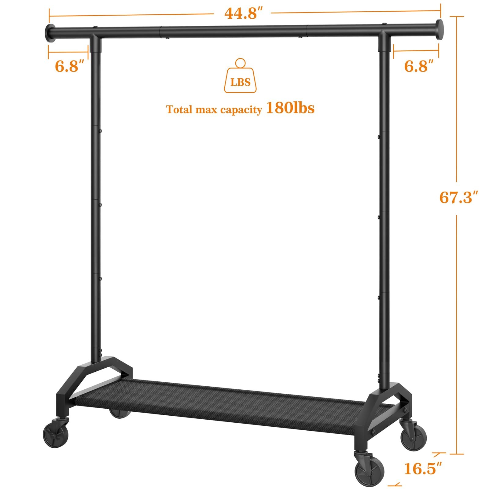 Wiracks Perchero para colgar ropa resistente, color negro