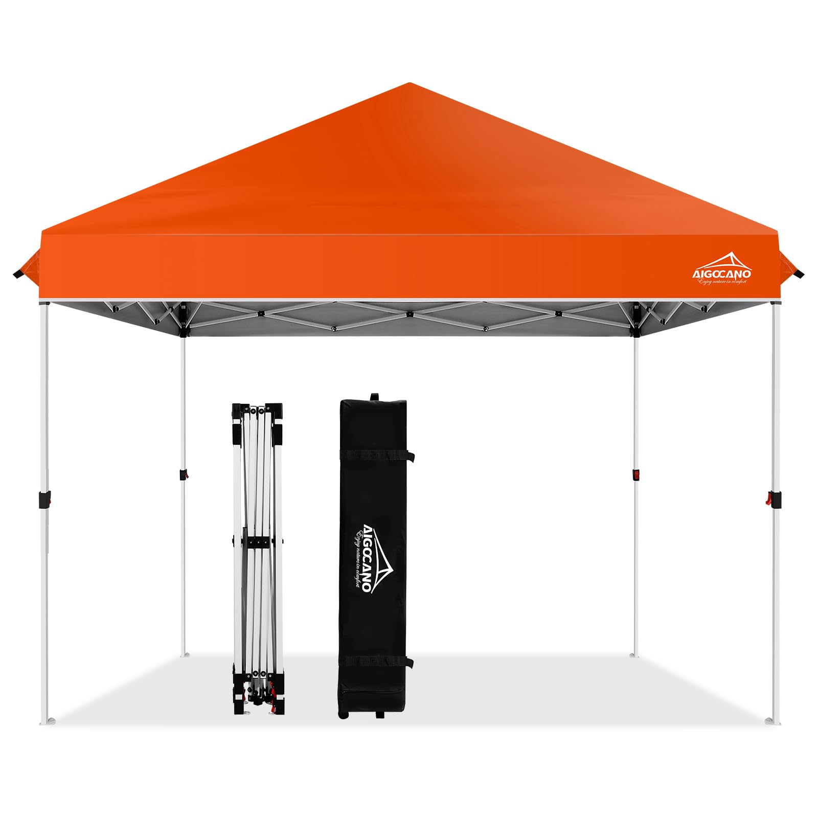 pop up canopy tent,10x10 instant outdoor canopy for parties with wheeled bag(orange)