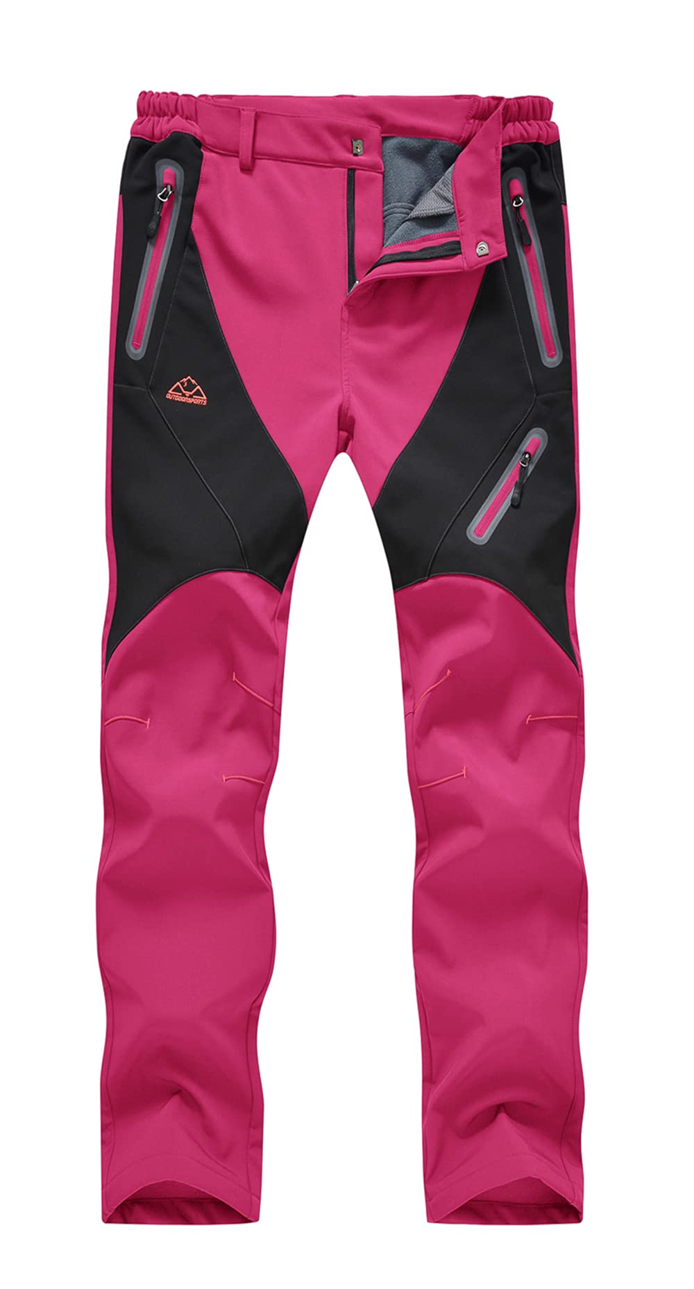 YSENTO Damen Outdoor Wanderhose Wasserdicht Softshellhose Fleece Gefüttert Warm Winter Trekkinghose Skihose