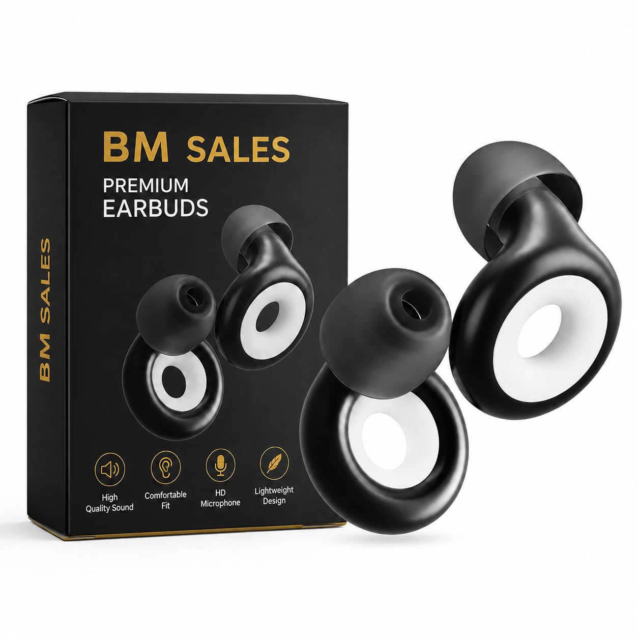 Noise Cancelling Ear Plugs | Soft Silicone Earplugs for Sleeping, Studying, Travel, and Flight | Reusable Noise Reduction Earbuds with 6 Comfort Tips (S/M/L) – Black (1-Pair)-image-25