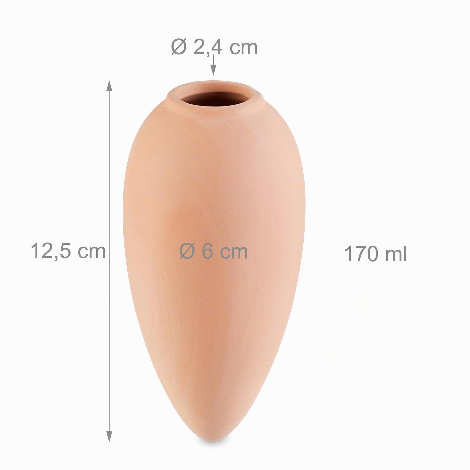 Relaxdays Cône d'arrosage Terre Cuite, 6 pièces, 170 ML, pour Plantes d'intérieur et balconnières, Terracotta
