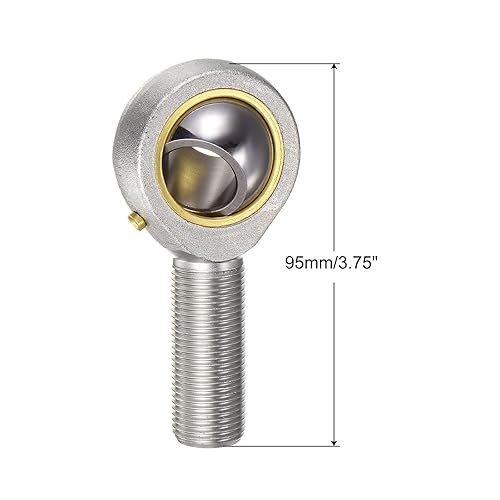 Miniatura 7 de uxcell POSB6 Juego de rodamientos de extremo de varilla macho de 38 de pulgada - 2 piezas de extremos de varilla de rosca izquierda y derecha de