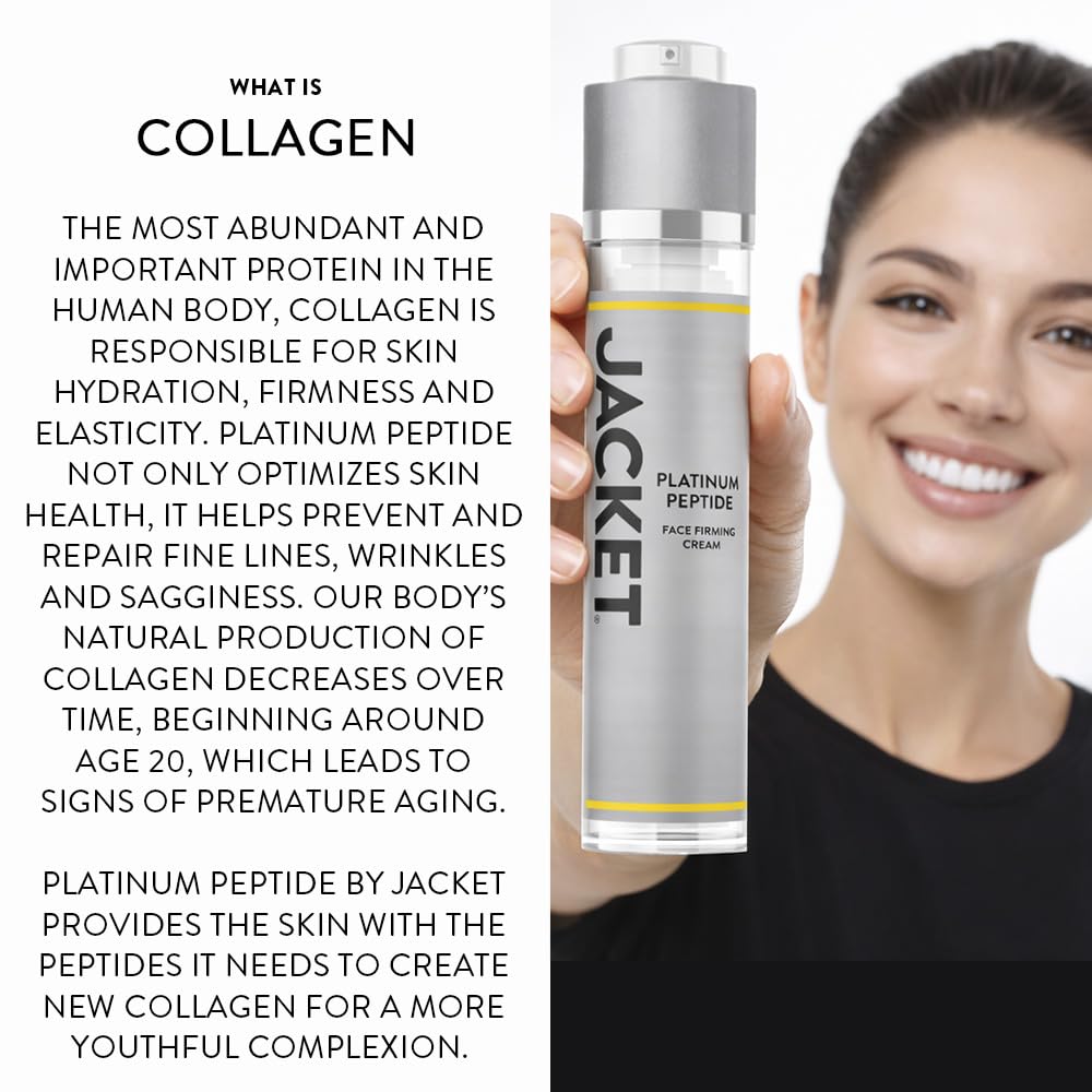 Jacket Platinum Peptide Anti-Aging Serum - Advanced Medical Grade Peptide Technology for Faster Wrinkle Reduction, Skin Brightening & Rapid Collagen Production- Superior Hydration for Radiant Skin