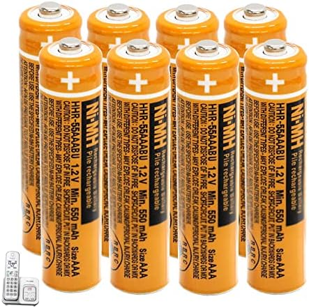 CIEEDE HHR-55AAABU NI-MH AAA Rechargeable Battery for Panasonic 1.2V 550mah 8Pack NiMH AAA Batteries for Panasonic Cordless Phones, Electronics, Remote Controls
