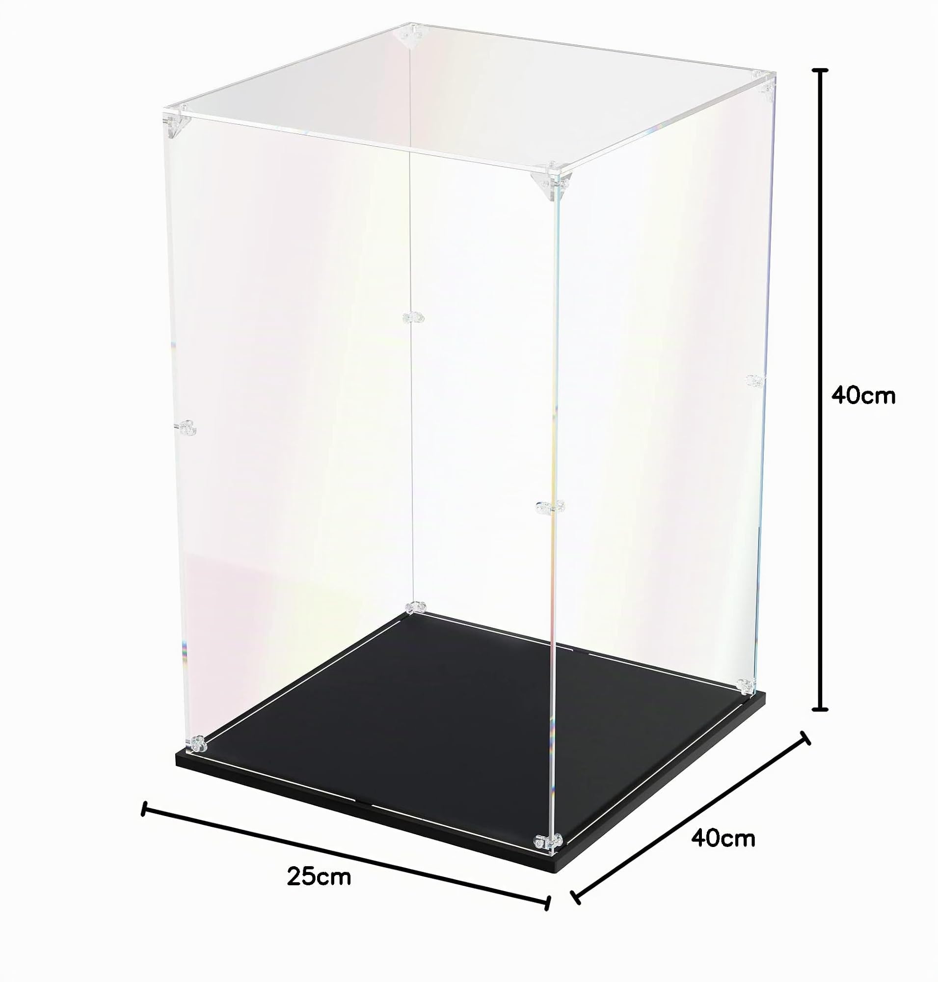 Vetrina in acrilico per action figure giocattolo Funko Pop antipolvere trasparente in plexiglass espositore per modellini di auto da collezione 25 x 25 x 40 cm, LY012-9
