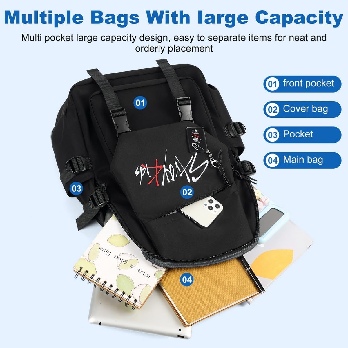 mexowom Stray Backpack Merch Skz Schoolbag Casual Travel Laptop Backpack for Stay Fans Gifts - Image 4