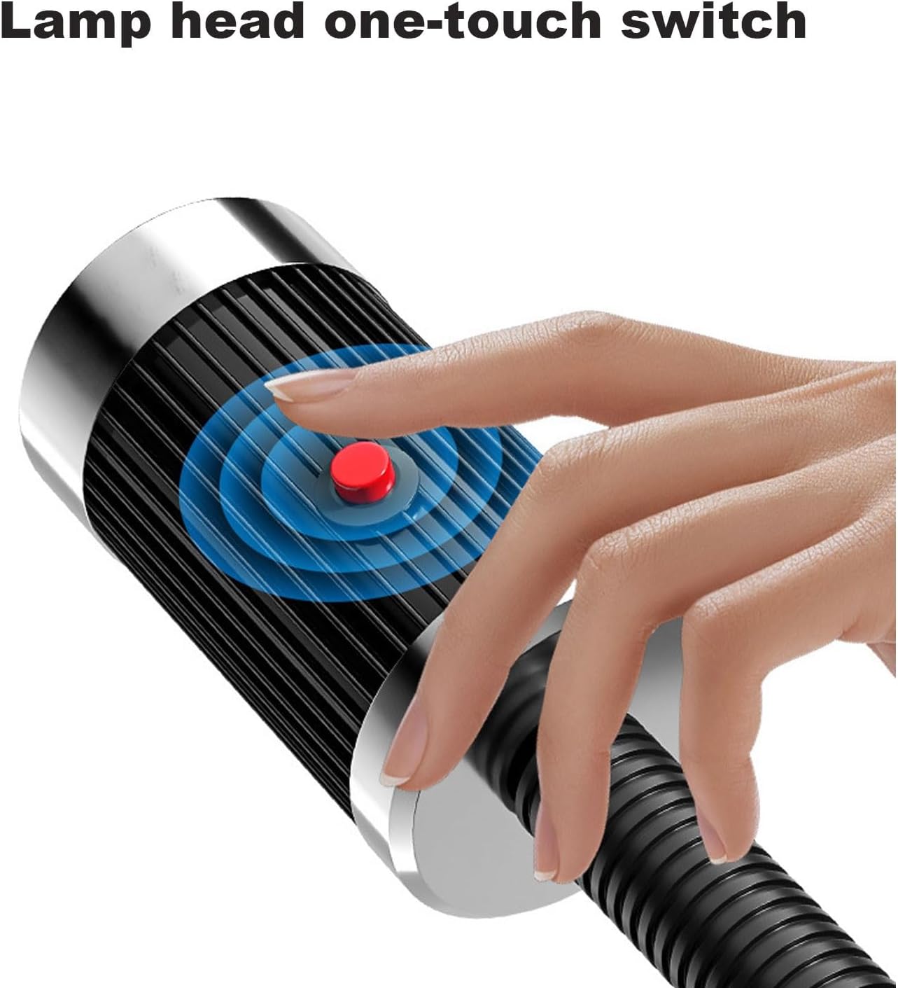 IP68 Waterproof LED Work Light, 6W Magnetic Flexible Gooseneck Lamp, 110/220V Industrial Machine Light Bar for Lathe & Milling, Magnetic Switch Base Lighting